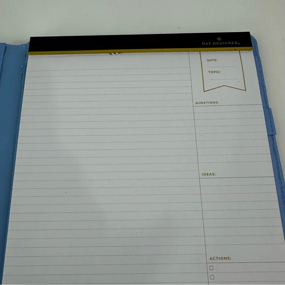 Day Designer Light Blue Soft Padfolio Notebook with 